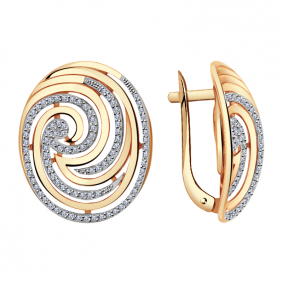 Золотые серьги Александра кл1590аск с фианитом кл1590аск фото