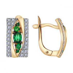 Золотые серьги Александра кл1615а-20ск-з с фианитом кл1615а-20ск-з фото