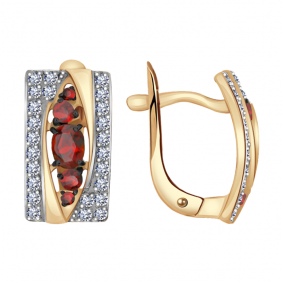 Золотые серьги Александра кл1615аск-к с фианитом кл1615аск-к фото