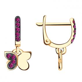 Золотые серьги Александра кл1624а-20ск-р-1 с фианитом кл1624а-20ск-р-1 фото