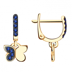 Золотые серьги Александра кл1624а-20ск-с с фианитом кл1624а-20ск-с фото