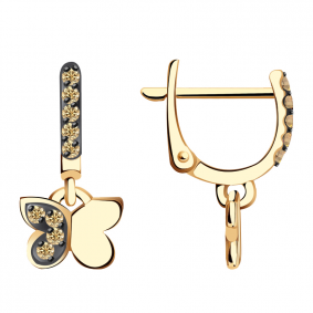 Золотые серьги Александра кл1624а-20ск-ш с фианитом кл1624а-20ск-ш фото