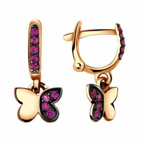 Золотые серьги Александра кл1624а-20ск с фианитом кл1624а-20ск фото