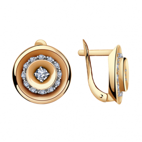Золотые серьги Александра кл1653аск с фианитом кл1653аск фото