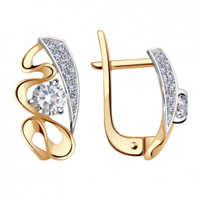 Золотые серьги Александра кл1665аск с фианитом кл1665аск фото