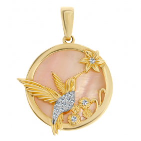 Золотая подвеска Александра кл1721б-10ск с фианитом и перламутром кл1721б-10ск фото