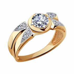 Золотое кольцо Александра кл1732-62ск с Swarovski кл1732-62ск фото