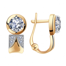 Золотые серьги Александра кл1732а-62ск с Swarovski кл1732а-62ск фото