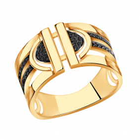 Золотое кольцо Александра кл1733-20ск-ч с фианитом кл1733-20ск-ч фото