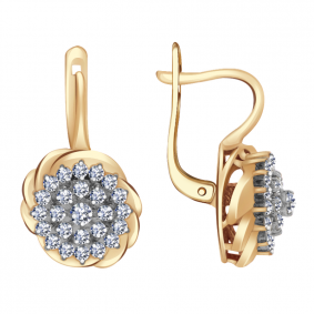 Золотые серьги Александра кл1735а-62ск с Swarovski кл1735а-62ск фото