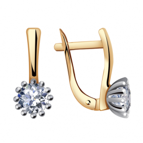 Золотые серьги Александра кл1742а-62сбк с Swarovski кл1742а-62сбк фото