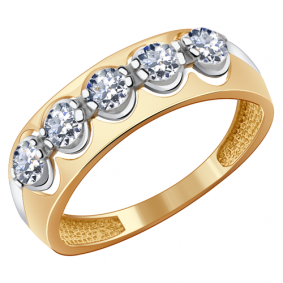 Золотое кольцо Александра кл1743-62сбк-1 с Swarovski кл1743-62сбк-1 фото