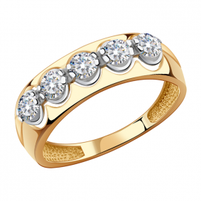 Золотое кольцо Александра кл1743-62сбк с Swarovski кл1743-62сбк фото