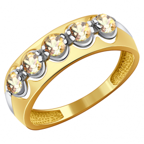 Кольцо из лимонного золота Александра кл1743-81сл с Swarovski кл1743-81сл фото