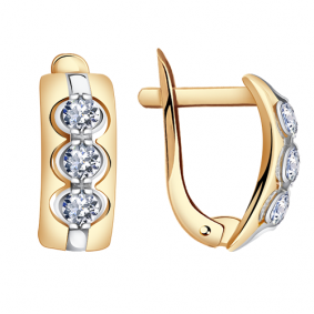 Золотые серьги Александра кл1743а-62с с Swarovski кл1743а-62с фото
