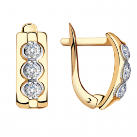 Золотые серьги Александра кл1743а-62сбк с Swarovski кл1743а-62сбк фото