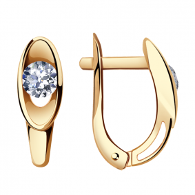Золотые серьги Александра кл1744а-62с с Swarovski кл1744а-62с фото
