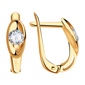 Золотые серьги Александра кл1744а-62ск с Swarovski кл1744а-62ск фото
