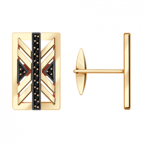 Золотые запонки Александра кл1746вск с фианитом кл1746вск фото