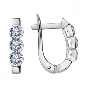 Серьги из белого золота Александра кл1748а-62сб с Swarovski кл1748а-62сб фото