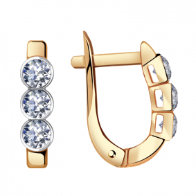 Золотые серьги Александра кл1748а-62ск с Swarovski кл1748а-62ск фото