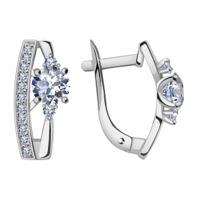 Серьги из белого золота Александра кл1752а-62сб с Swarovski кл1752а-62сб фото
