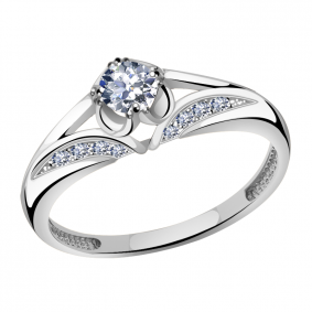 Кольцо из белого золота Александра кл1756-62сб с Swarovski кл1756-62сб фото