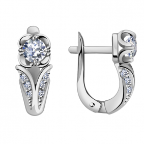 Серьги из белого золота Александра кл1756а-62сб с Swarovski кл1756а-62сб фото
