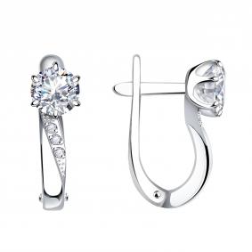 Серьги из белого золота Александра кл1760а-62сб с Swarovski кл1760а-62сб фото