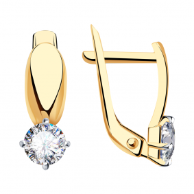 Золотые серьги Александра кл1778а-62ск с Swarovski кл1778а-62ск фото