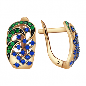 Золотые серьги Александра кл1784аск с фианитом кл1784аск фото