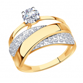 Золотое кольцо Александра кл1785-62ск с Swarovski кл1785-62ск фото