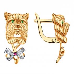 Золотые серьги Александра кл1786а-20ск-зр с фианитом кл1786а-20ск-зр фото