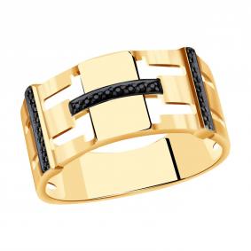 Золотое кольцо Александра кл1795-20ск-ч с фианитом кл1795-20ск-ч фото