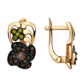 Золотые серьги Александра кл1817а-20ск-зкр с фианитом кл1817а-20ск-зкр фото