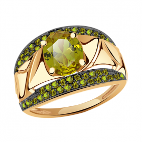 Золотое кольцо Александра кл1820-48ск-са с фианитом и султанитом кл1820-48ск-са фото