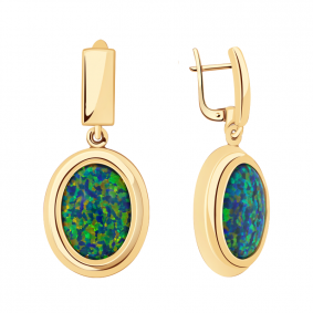 Золотые серьги Александра кл1842а-15ск с опалом кл1842а-15ск фото