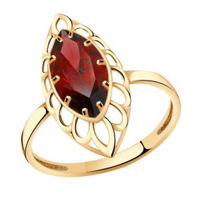 Золотое кольцо Александра кл1843-2ск с гранатом кл1843-2ск фото
