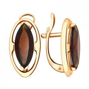 Золотые серьги Александра кл1849а-34ск с гранатом кл1849а-34ск фото