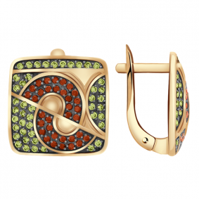 Золотые серьги Александра кл1868а-20ск с фианитом кл1868а-20ск фото