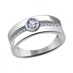 Кольцо из белого золота Александра кл1875-62сб с Swarovski кл1875-62сб фото