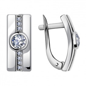 Серьги из белого золота Александра кл1875а-62сб с Swarovski кл1875а-62сб фото