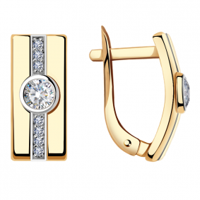 Золотые серьги Александра кл1875а-62ск с Swarovski кл1875а-62ск фото