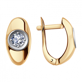 Золотые серьги Александра кл1883а-62сбк с Swarovski кл1883а-62сбк фото