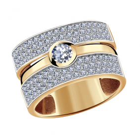 Золотое кольцо Александра кл1895-62ск с Swarovski кл1895-62ск фото