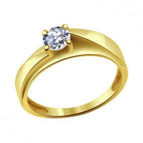 Кольцо из лимонного золота Александра кл1896-62сл с Swarovski кл1896-62сл фото