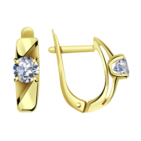 Серьги из лимонного золота Александра кл1896а-62сл с Swarovski кл1896а-62сл фото