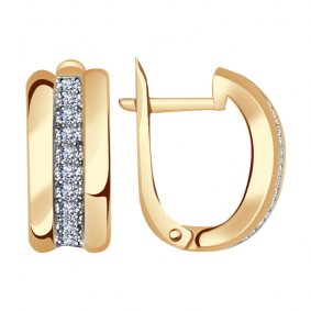 Золотые серьги Александра кл1899аск с фианитом кл1899аск фото