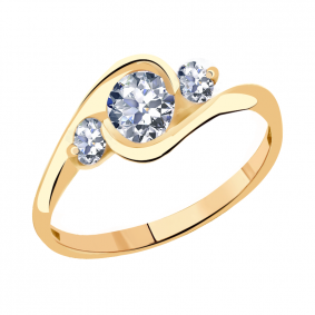 Золотое кольцо Александра кл1906-62ск с Swarovski кл1906-62ск фото