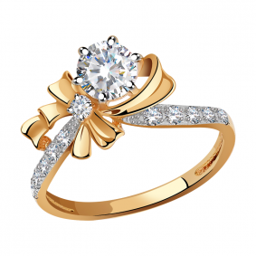 Золотое кольцо Александра кл1909-62ск с Swarovski кл1909-62ск фото